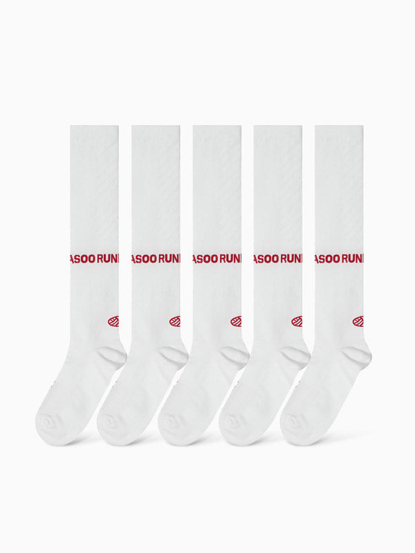 [5 PACK] Menasoo Long Socks_White