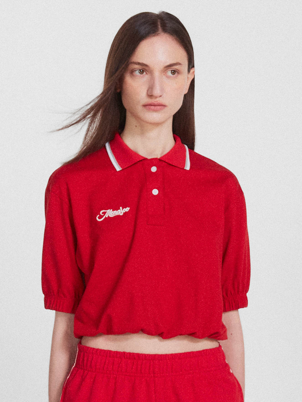 PK Crop Banding T Shirt_Red