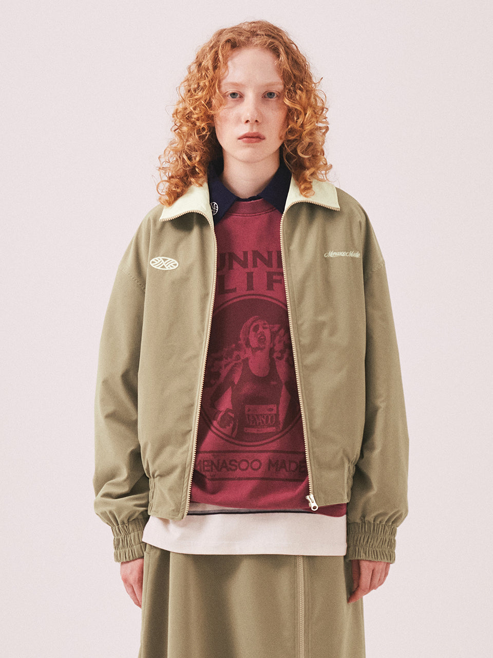 Menasoo Made Corduroy Nylon Jacket_Beige