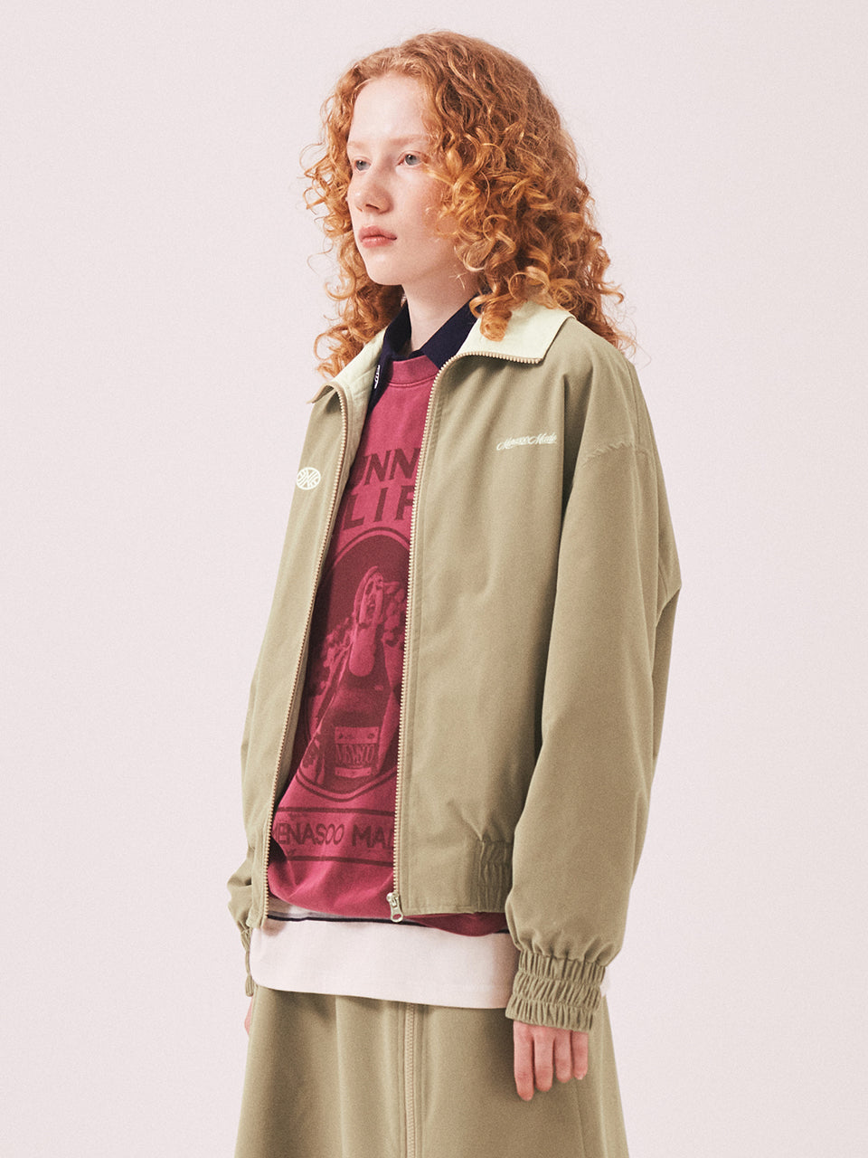 Menasoo Made Corduroy Nylon Jacket_Beige