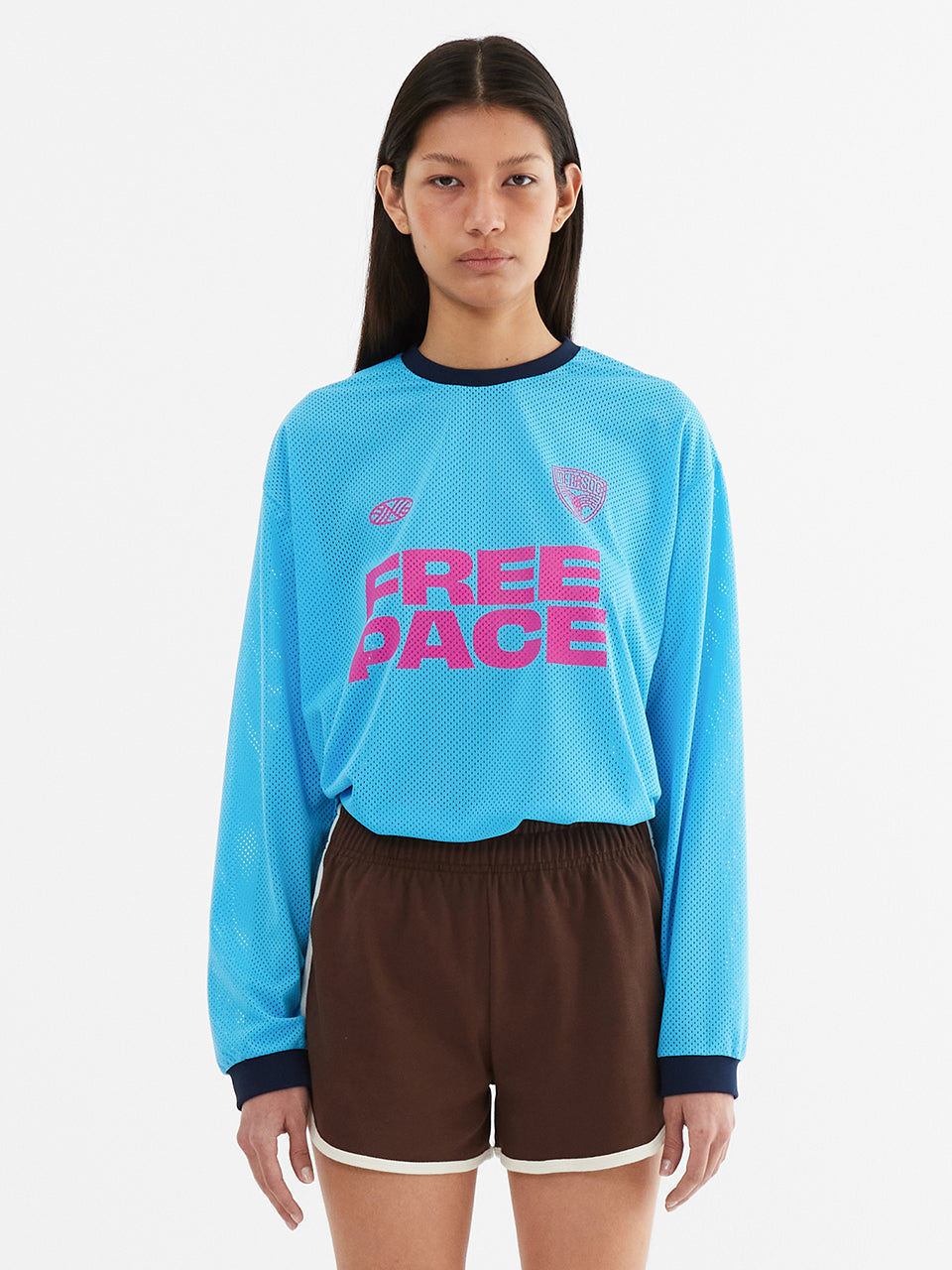 Sporty Mesh Round T Shirt_Skyblue