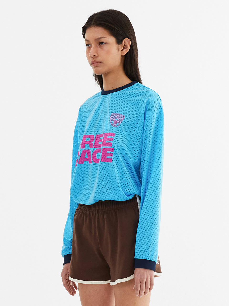 Sporty Mesh Round T Shirt_Skyblue