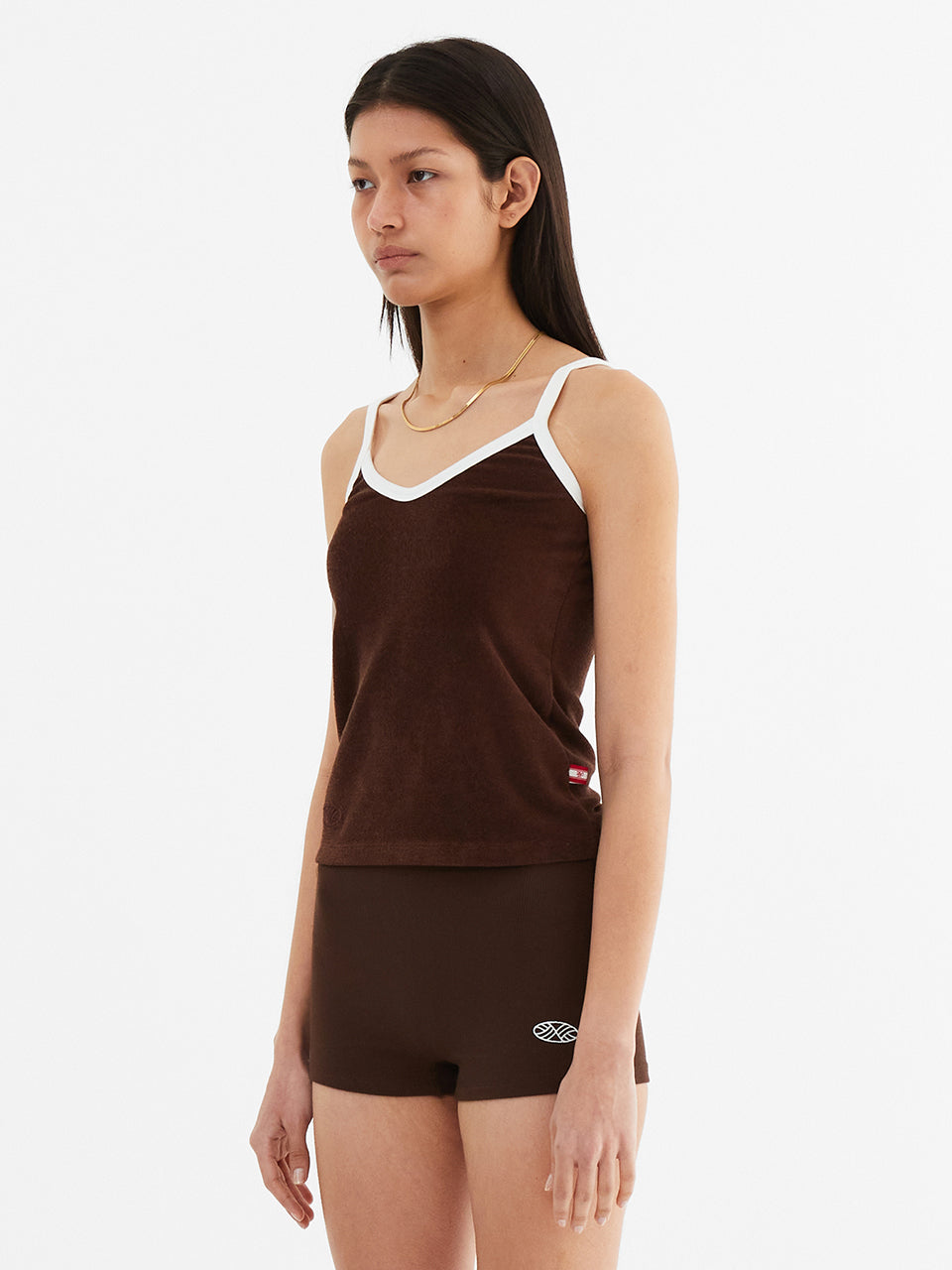 Terry Color Binding Sleeveless_Brown