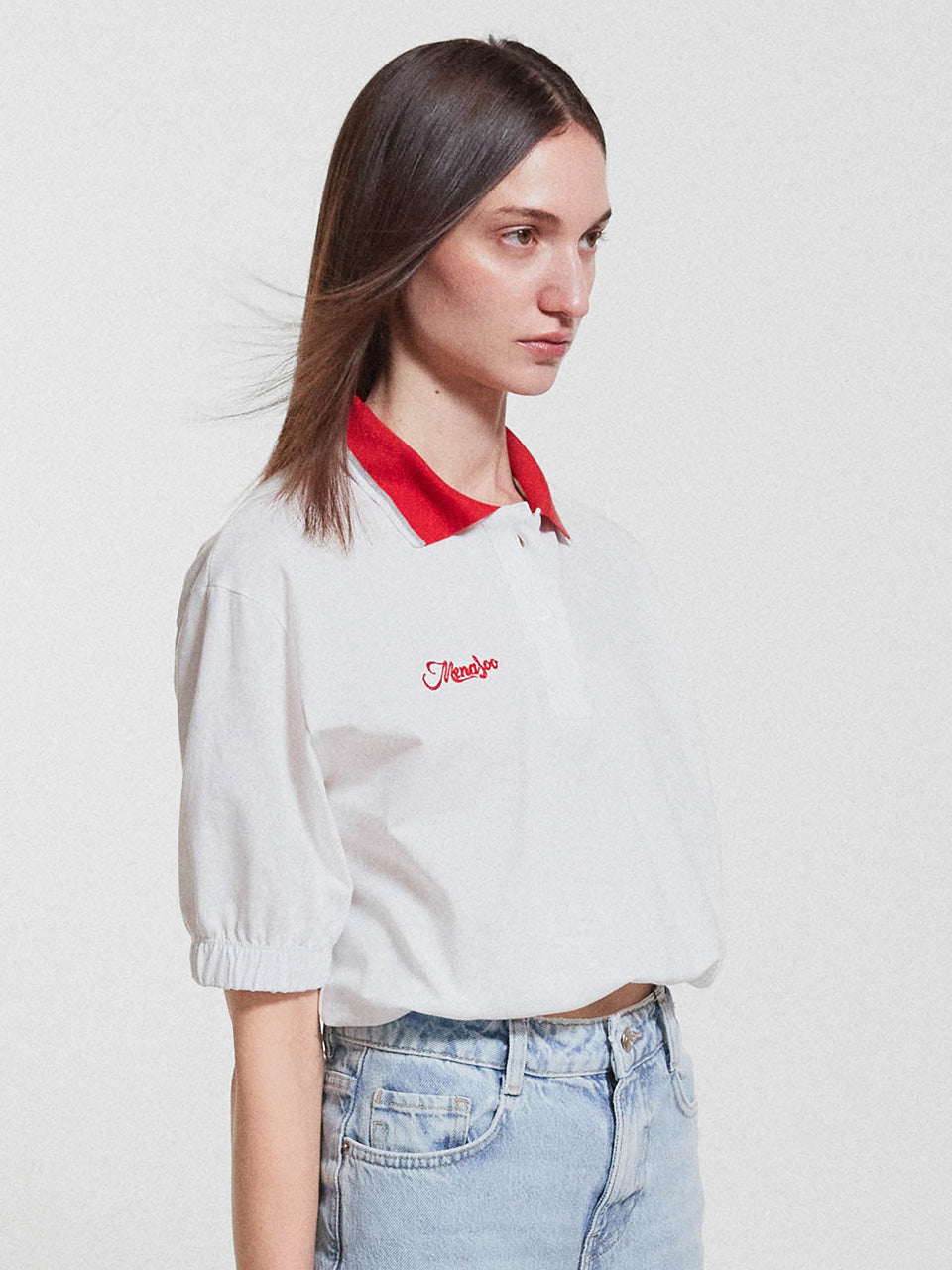 PK Crop Banding T Shirt_White