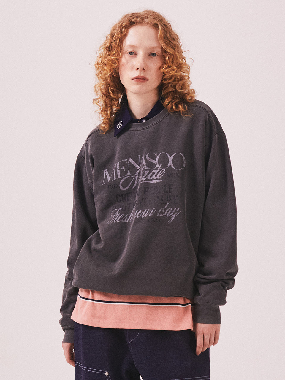 Menasoo Pigment Oversized Sweatshirt_Charcoal