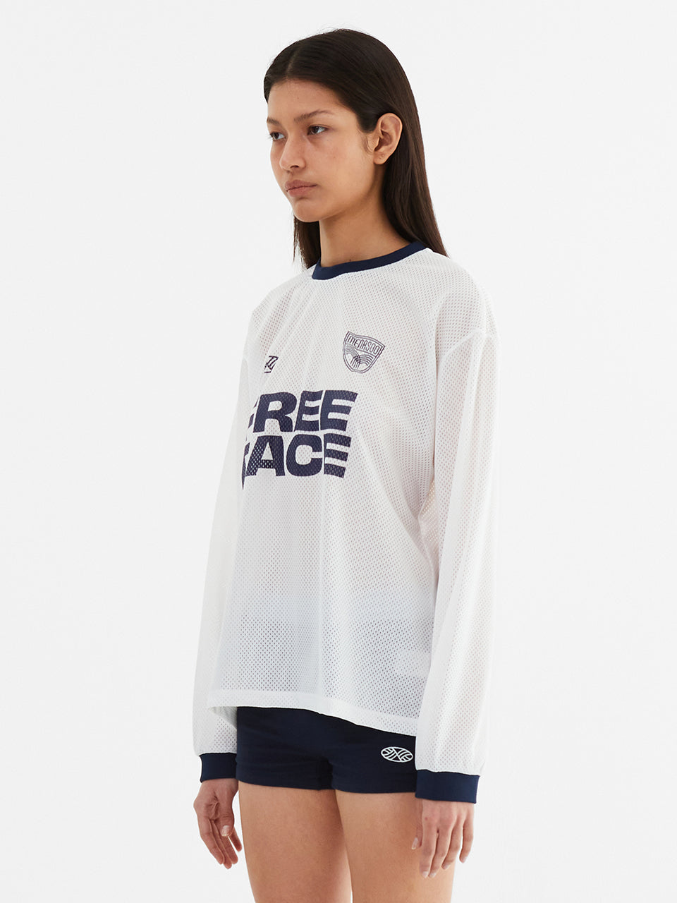 Sporty Mesh Round T Shirt_White