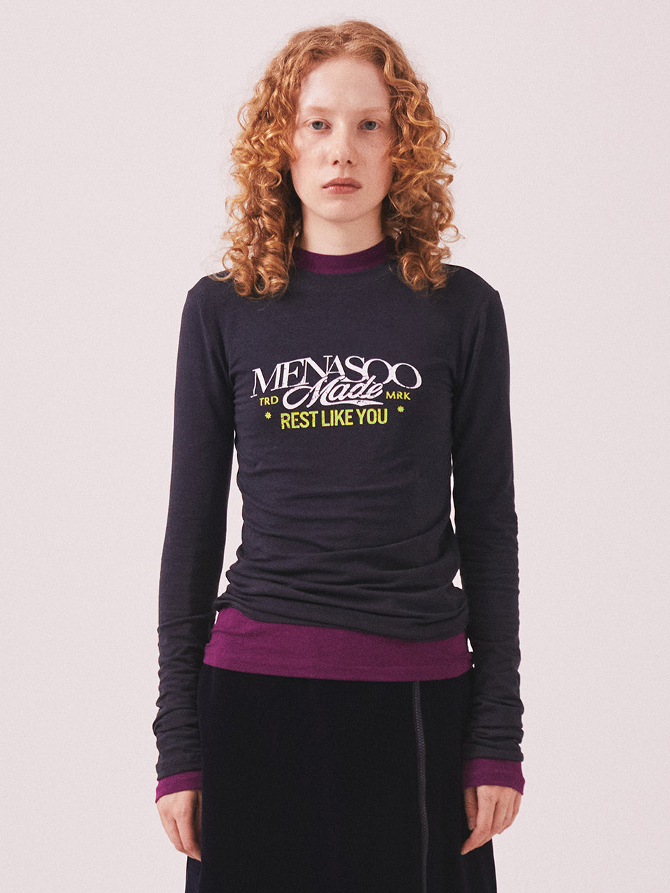 MNS Soft Fitted Long T Shirt_Charcoal