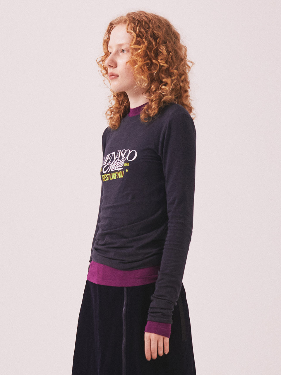 MNS Soft Fitted Long T Shirt_Charcoal