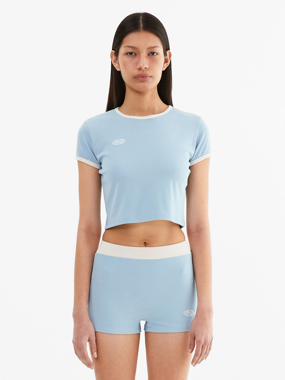 MNS Span Crop T Shirt_Skyblue