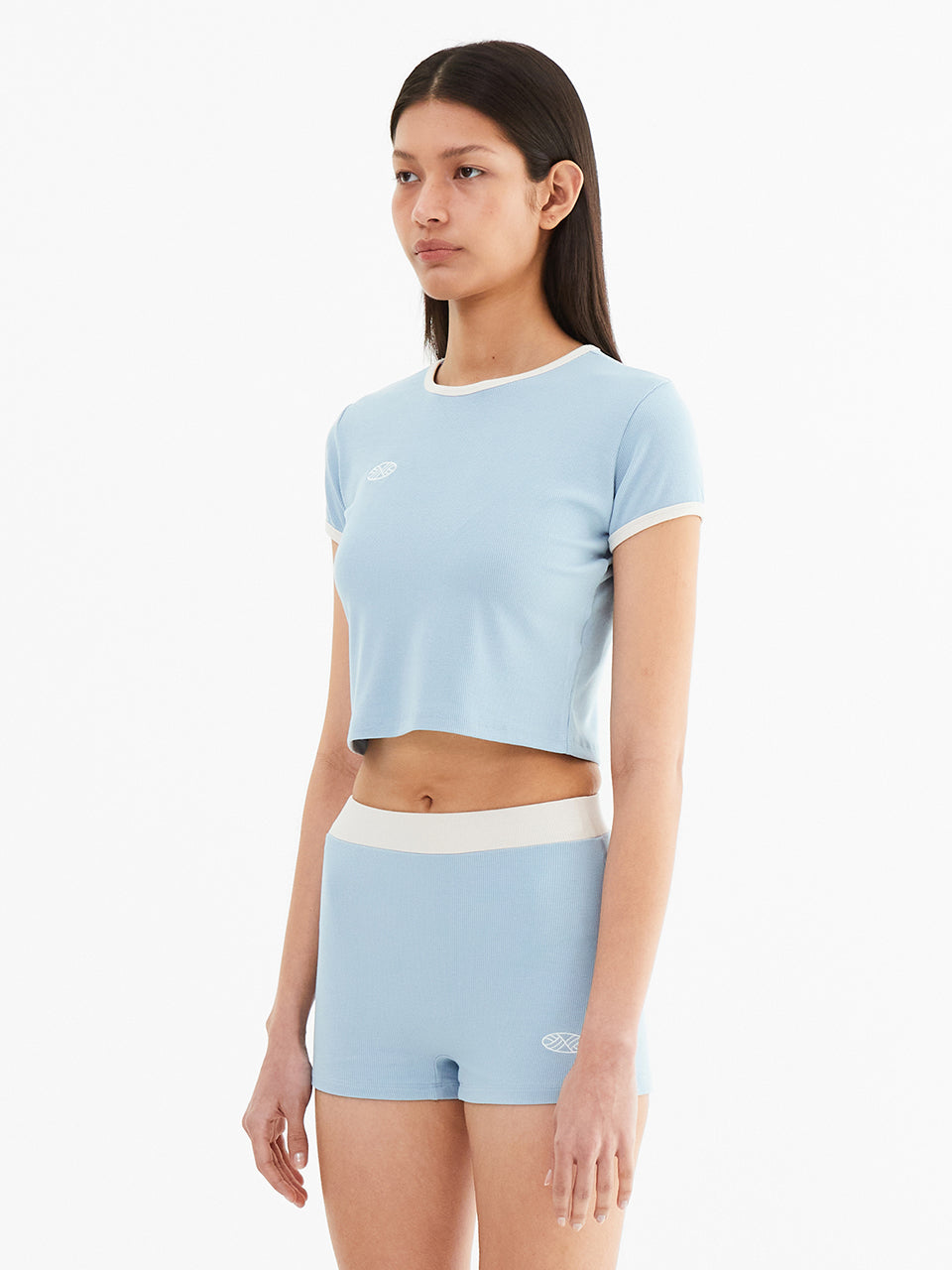 MNS Span Crop T Shirt_Skyblue