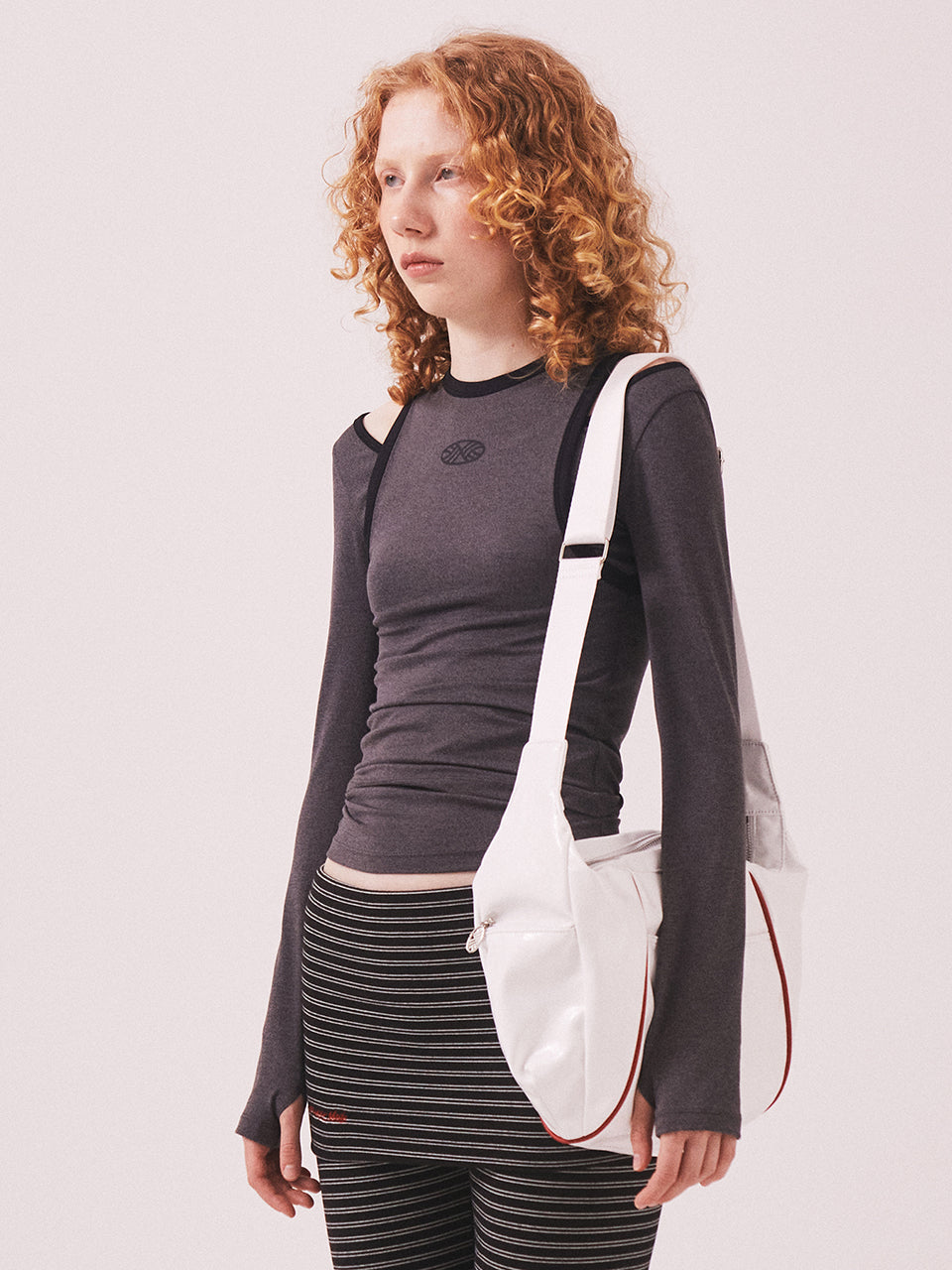 Stretch Layered T Shirt_Charcoal