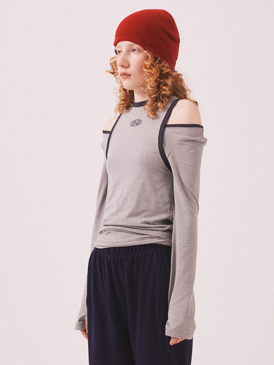 Stretch Layered T Shirt_Gray