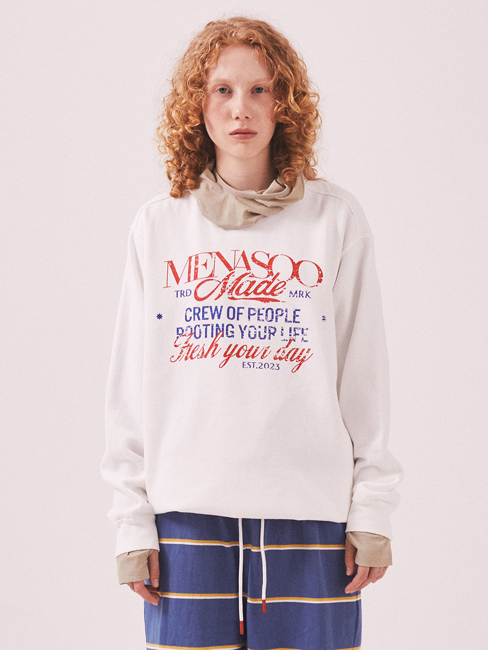 Menasoo Pigment Oversized Sweatshirt_White