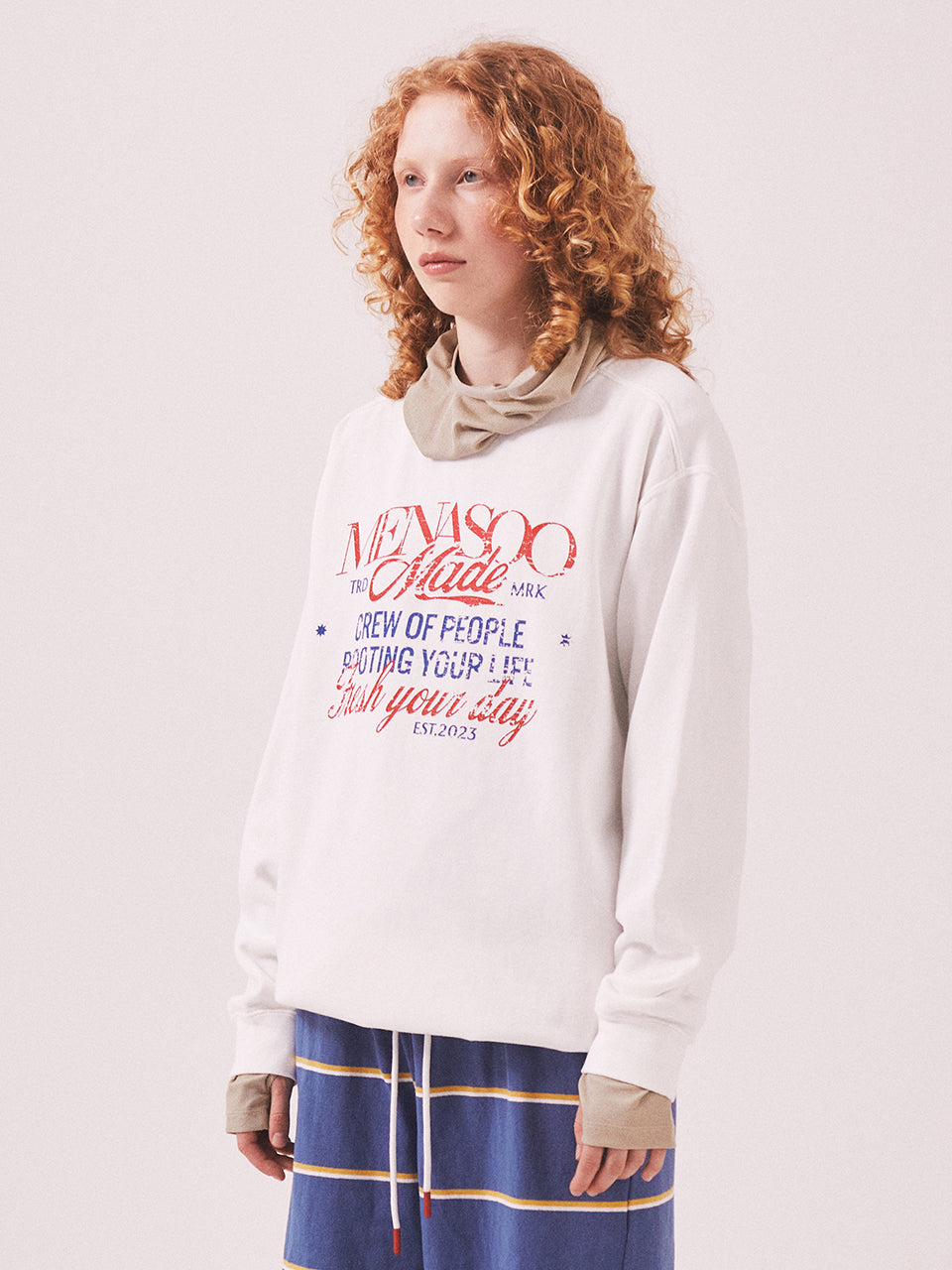 Menasoo Pigment Oversized Sweatshirt_White