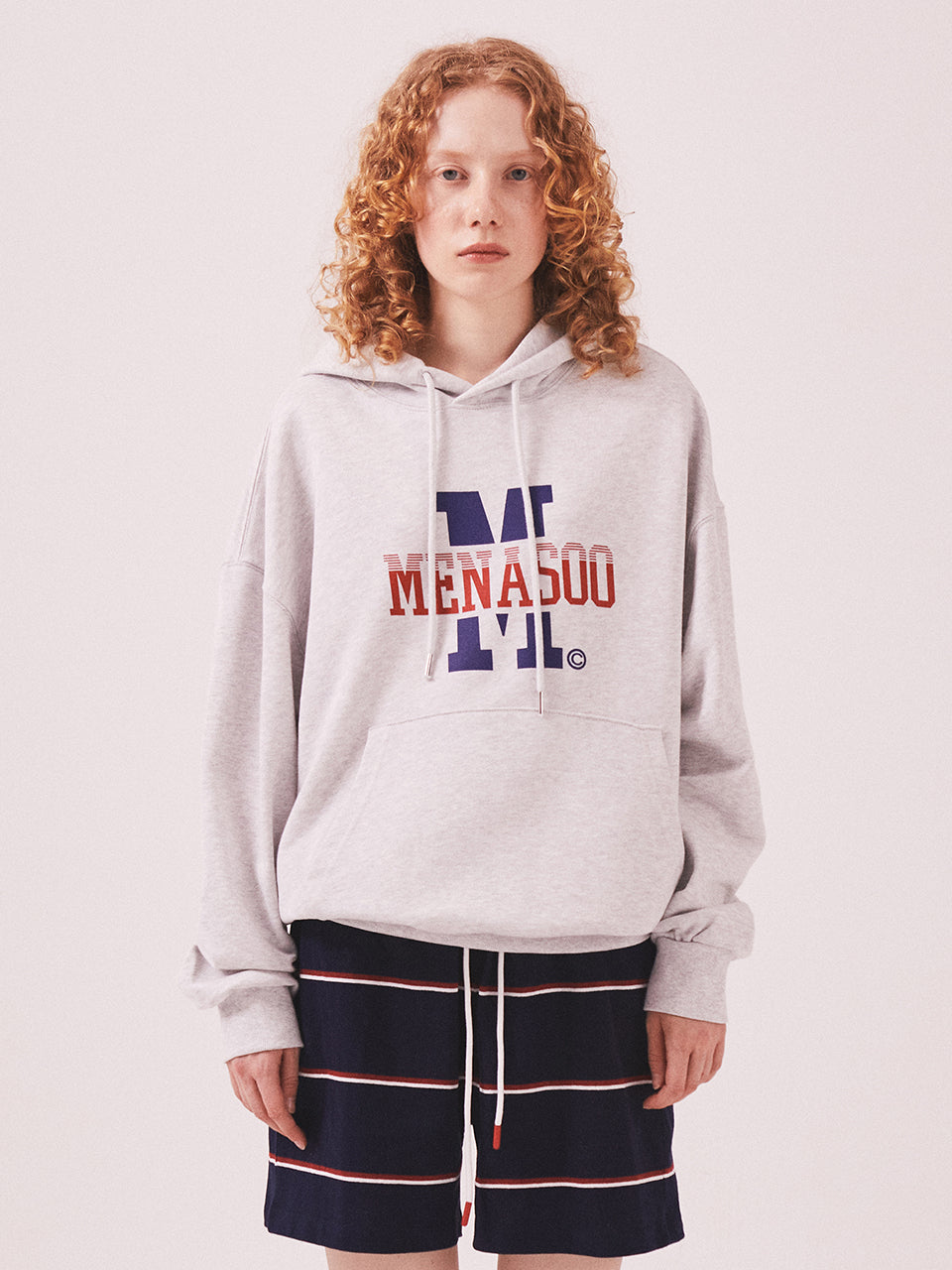 Menasoo Basic Hoodie_White Melange