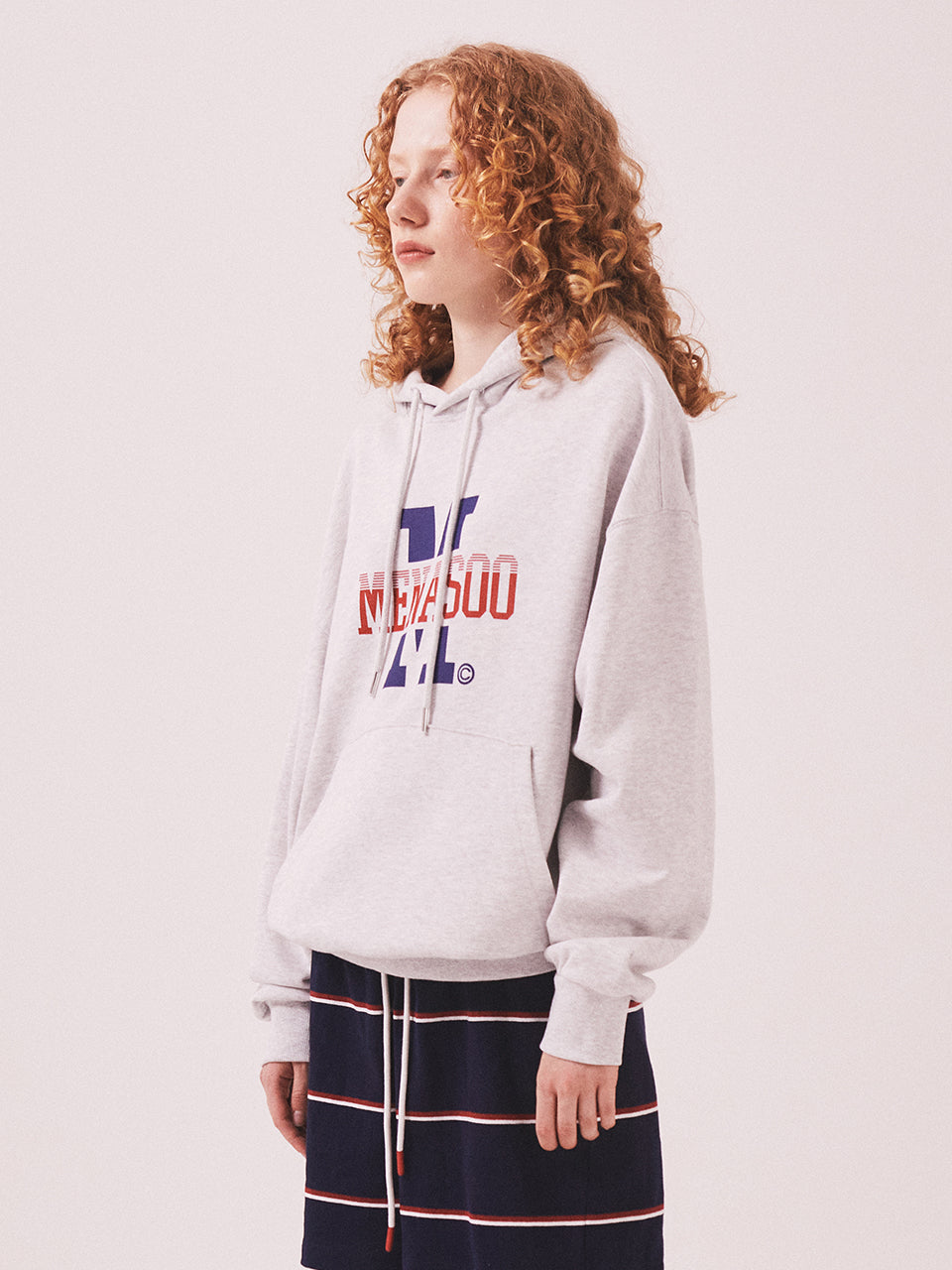 Menasoo Basic Hoodie_White Melange