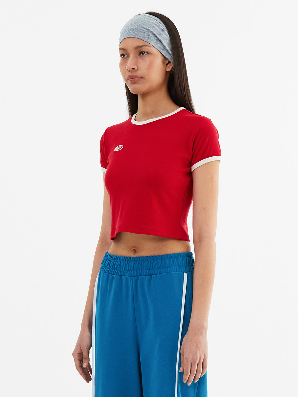 MNS Span Crop T Shirt_Red