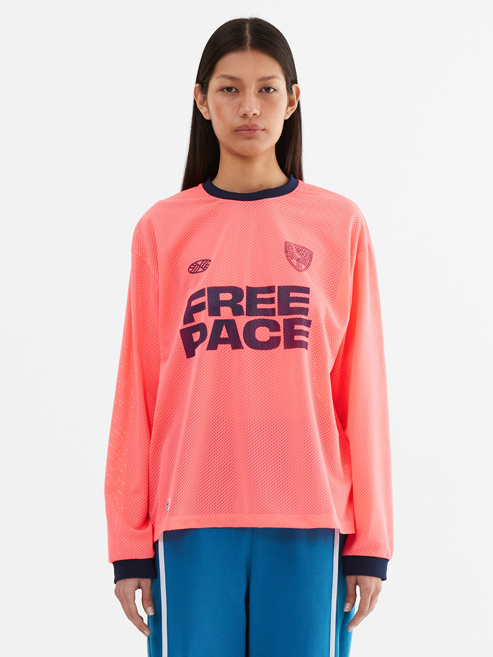 Sporty Mesh Round T Shirt_Neon Pink