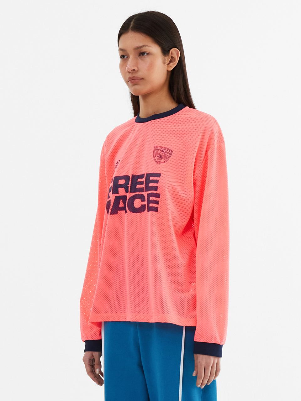Sporty Mesh Round T Shirt_Neon Pink