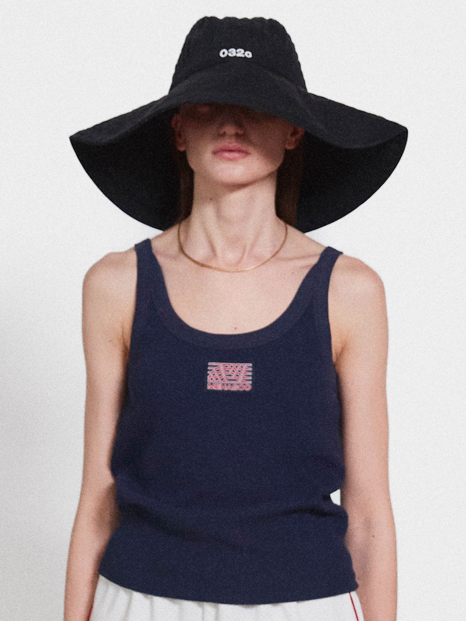 Track Logo Reversible Waffle Sleeveless_Navy