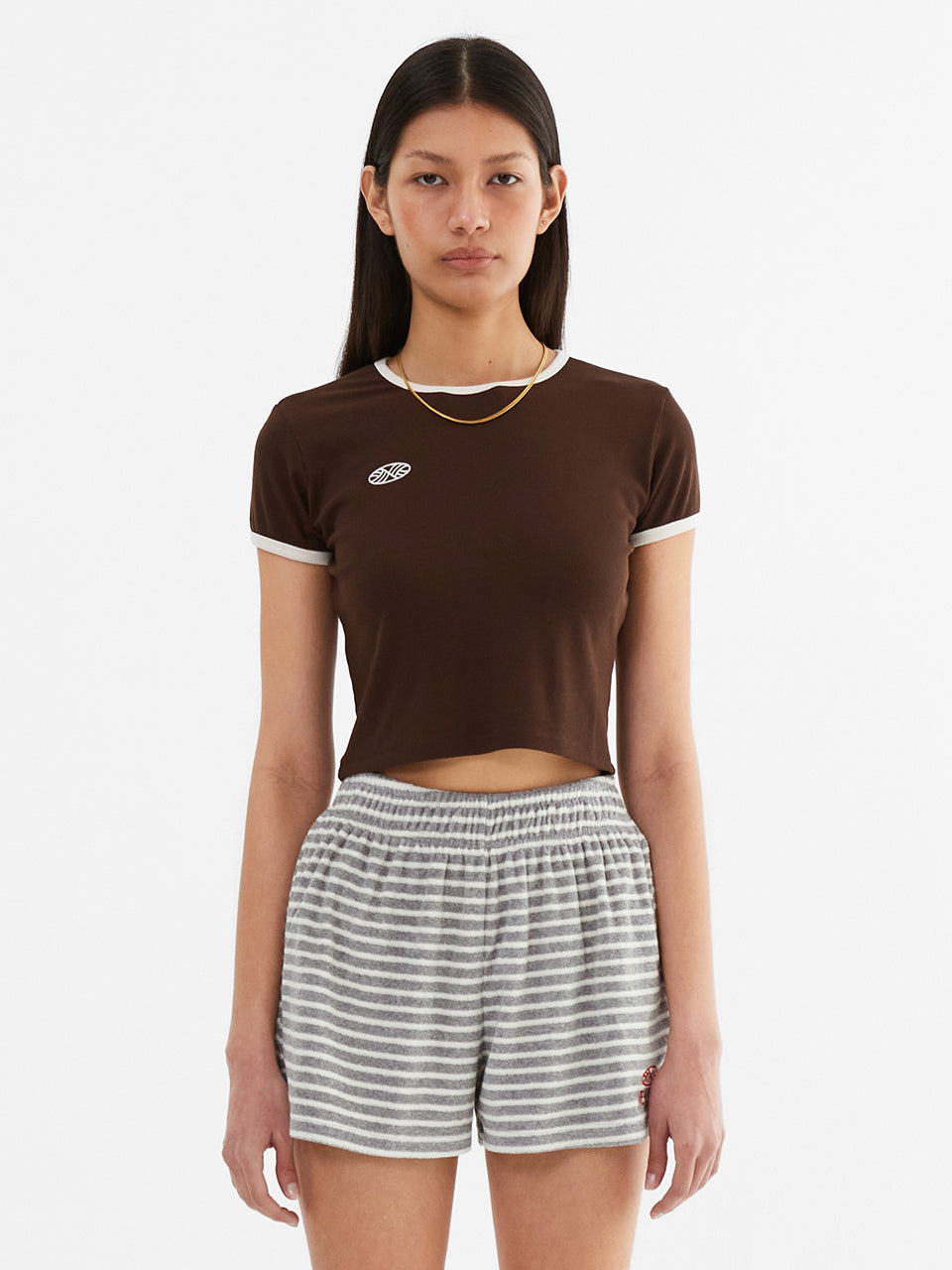 MNS Span Crop T Shirt_Brown