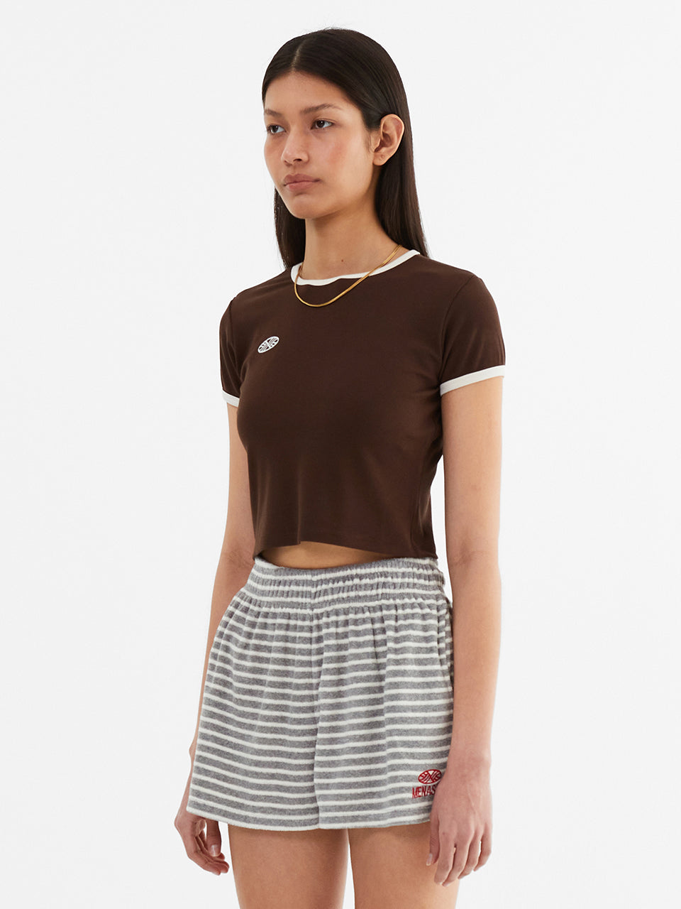 MNS Span Crop T Shirt_Brown