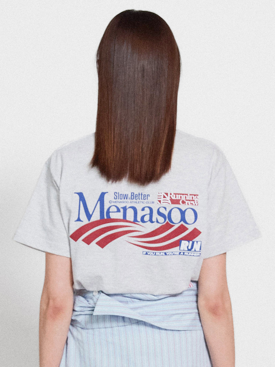 Twist Track T Shirt_White Melange