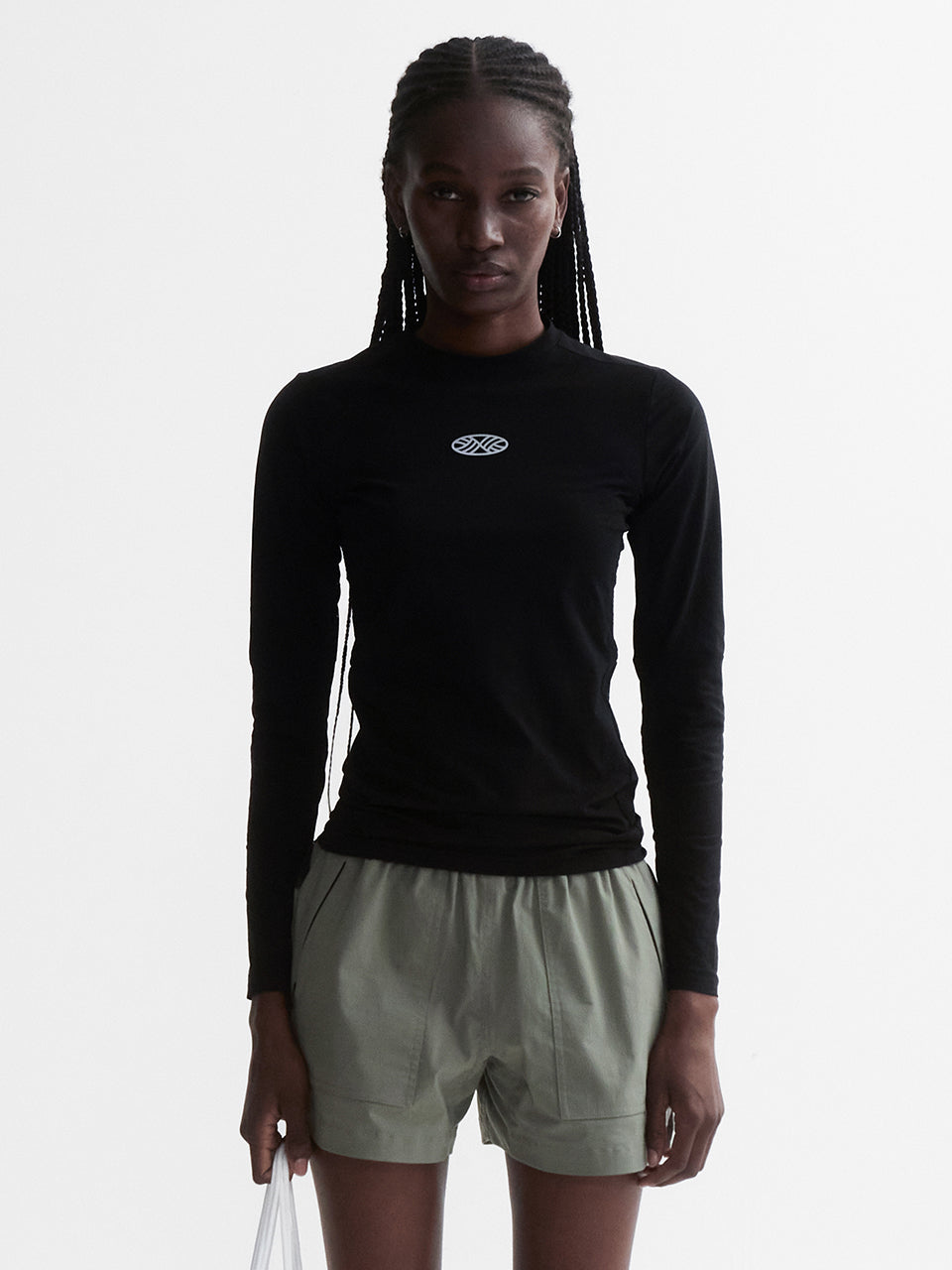 VENODE Small Track Logo Active Long Tshirts_Black (Tight Fit)