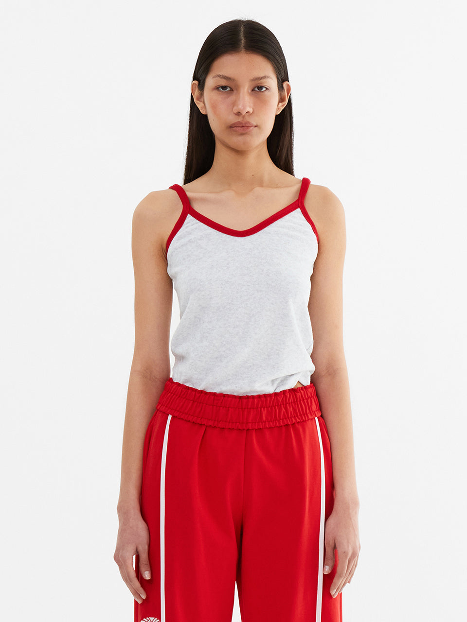 Terry Color Binding Sleeveless_White Melange