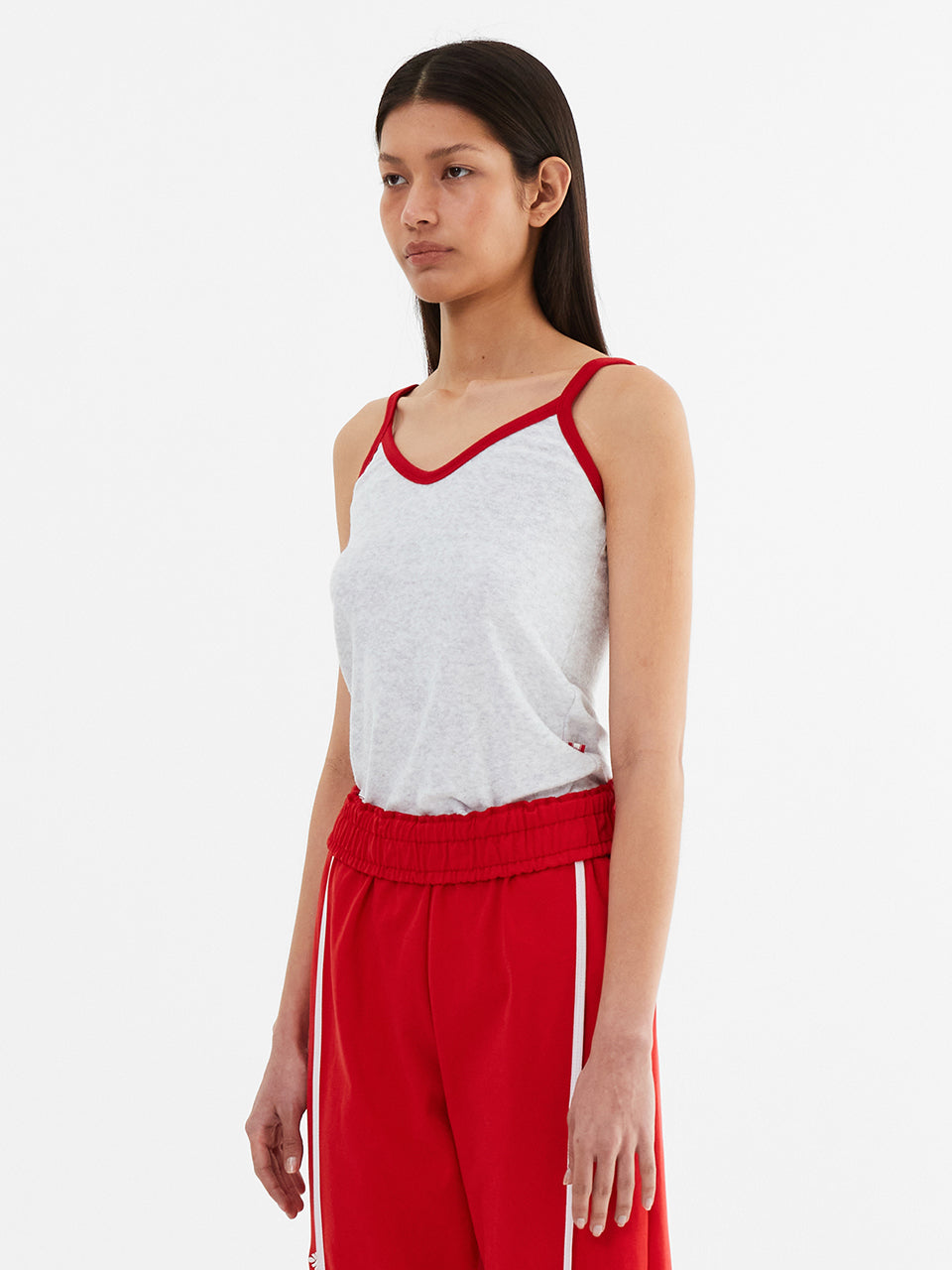 Terry Color Binding Sleeveless_White Melange