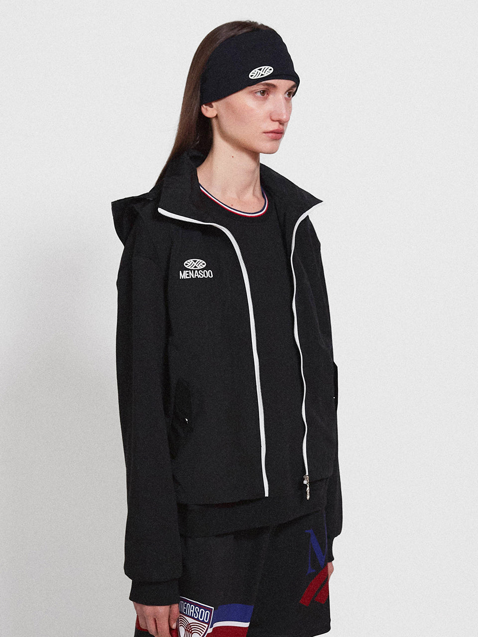 Highneck Hood Vest_Black