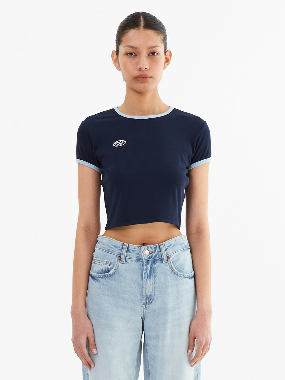 MNS Span Crop T Shirt_Navy