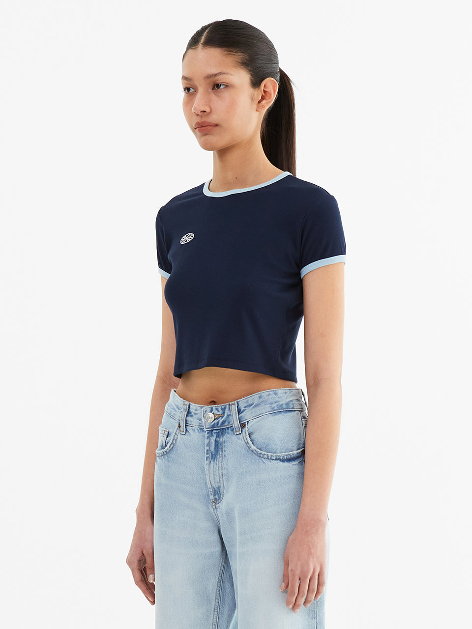 MNS Span Crop T Shirt_Navy
