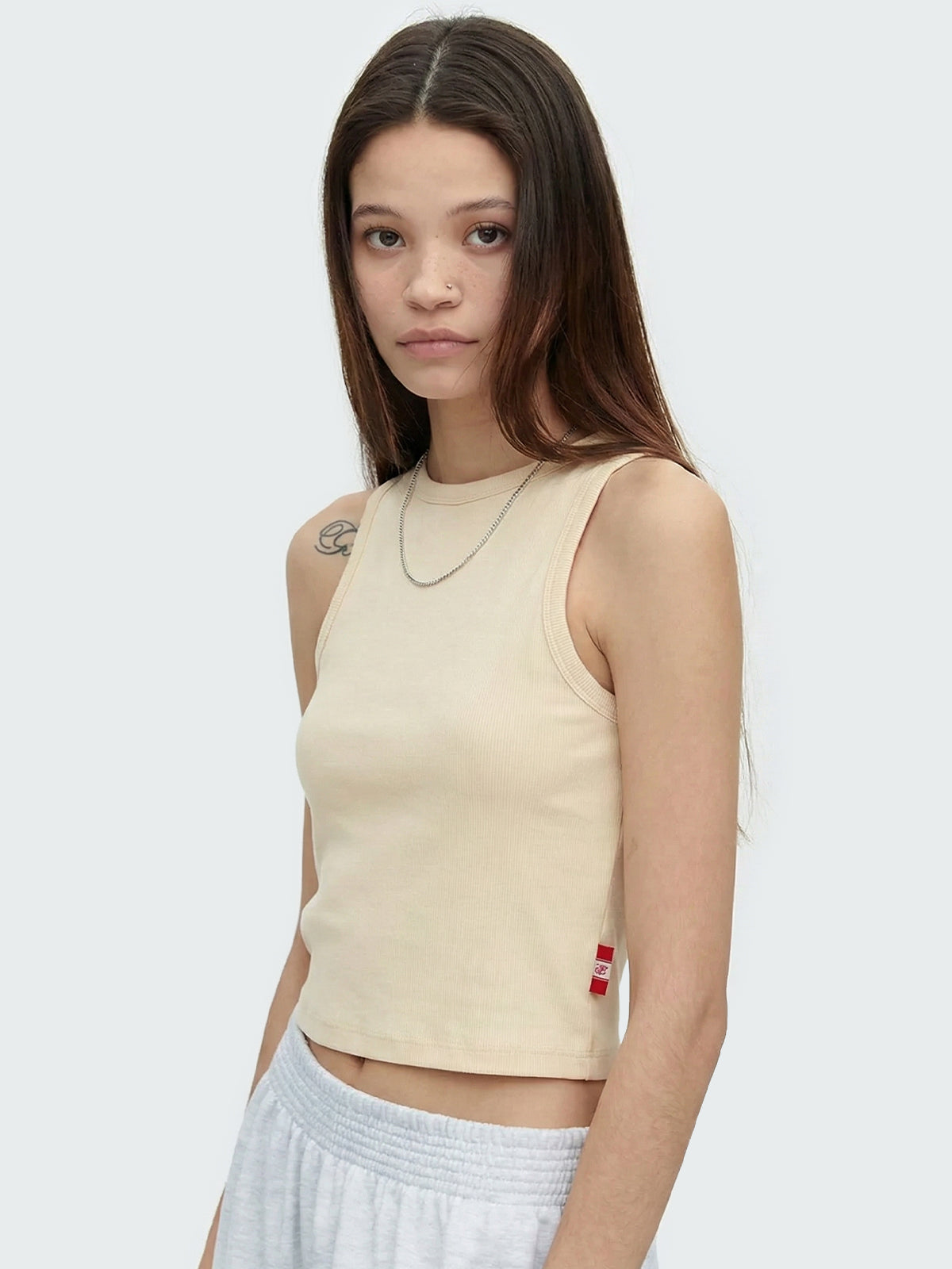 MNS SPANDEX TANK TOP CREAM_이너브라