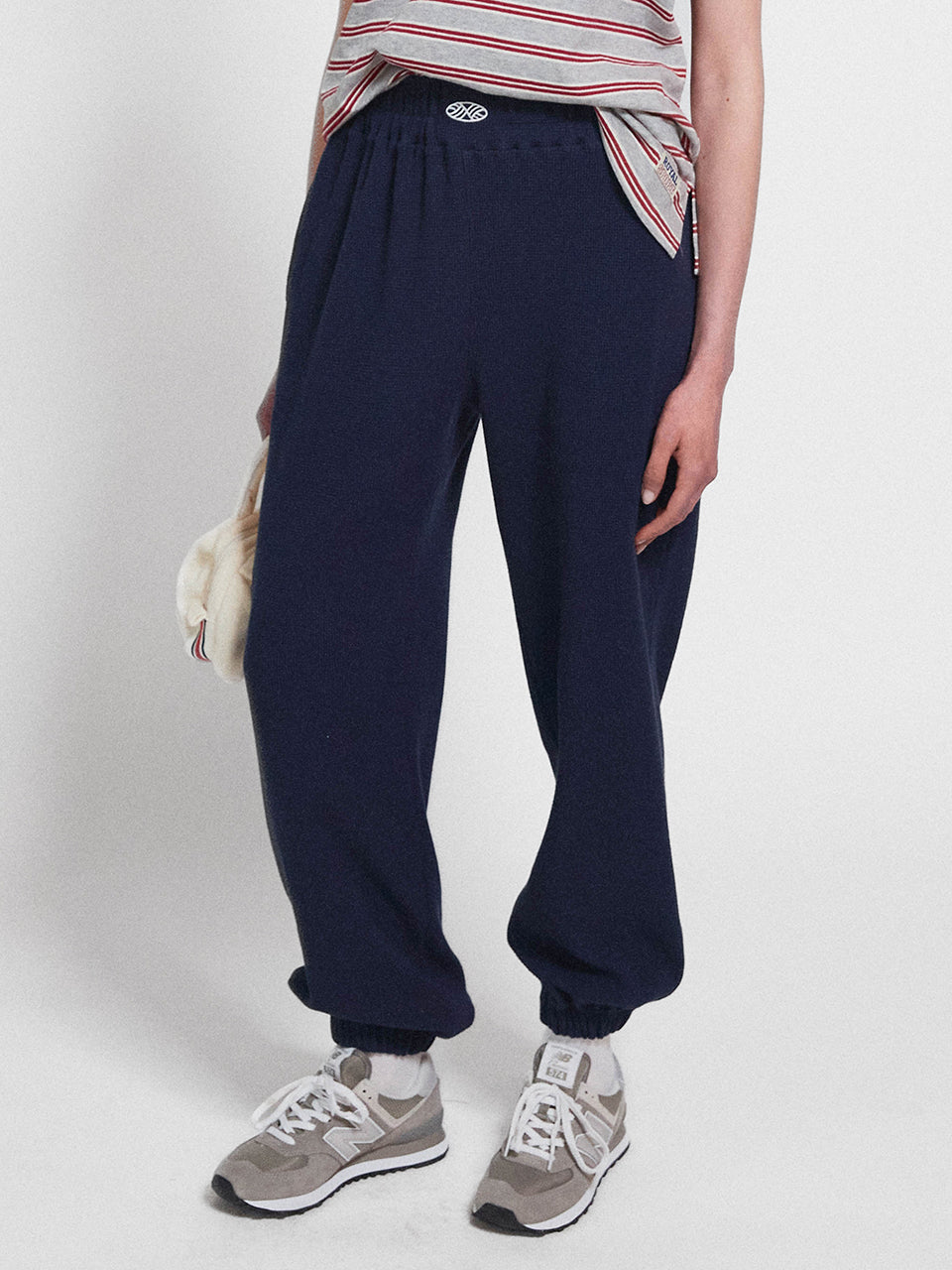 Track Logo Waffle Jogger Pants_Navy