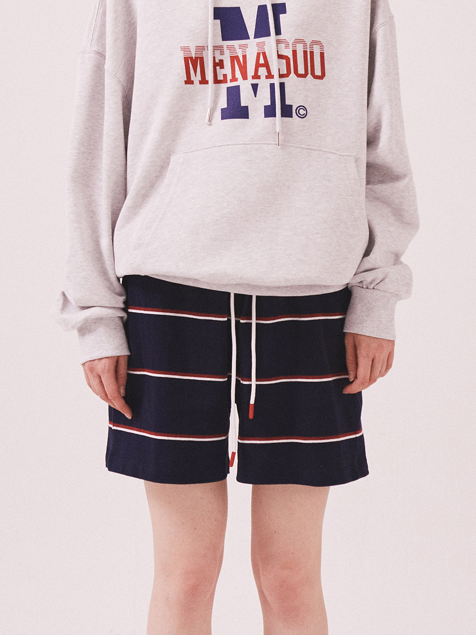 MNS Striped Cotton Half Pants_Navy