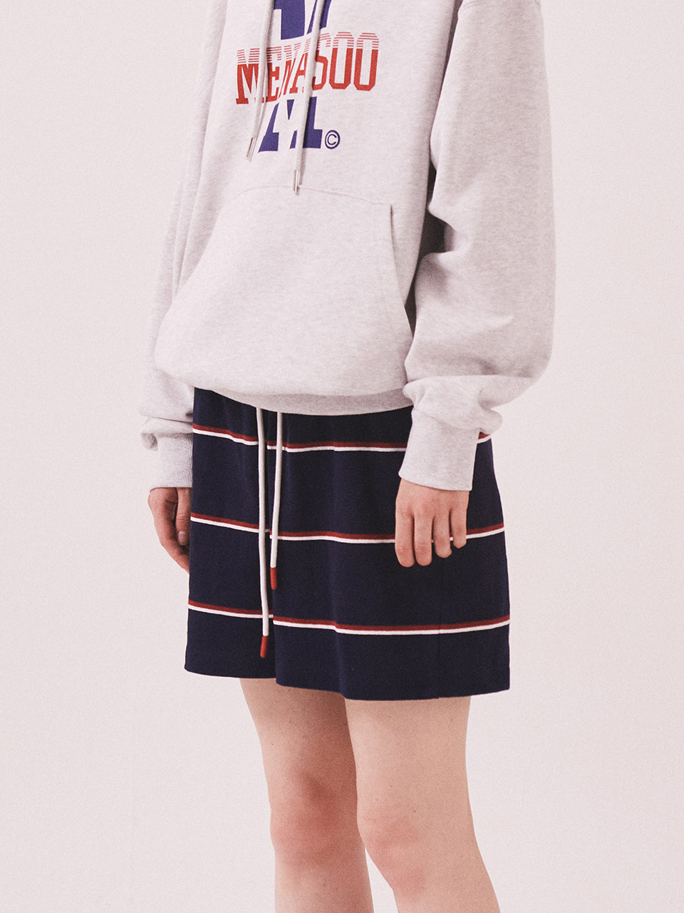 MNS Striped Cotton Half Pants_Navy