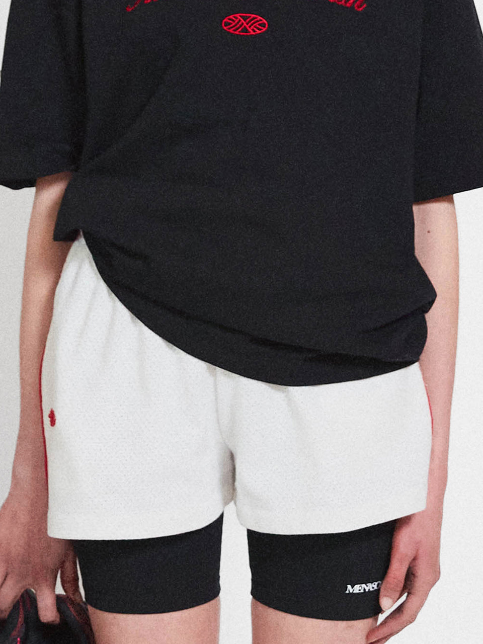 Mesh Punching Shorts_White
