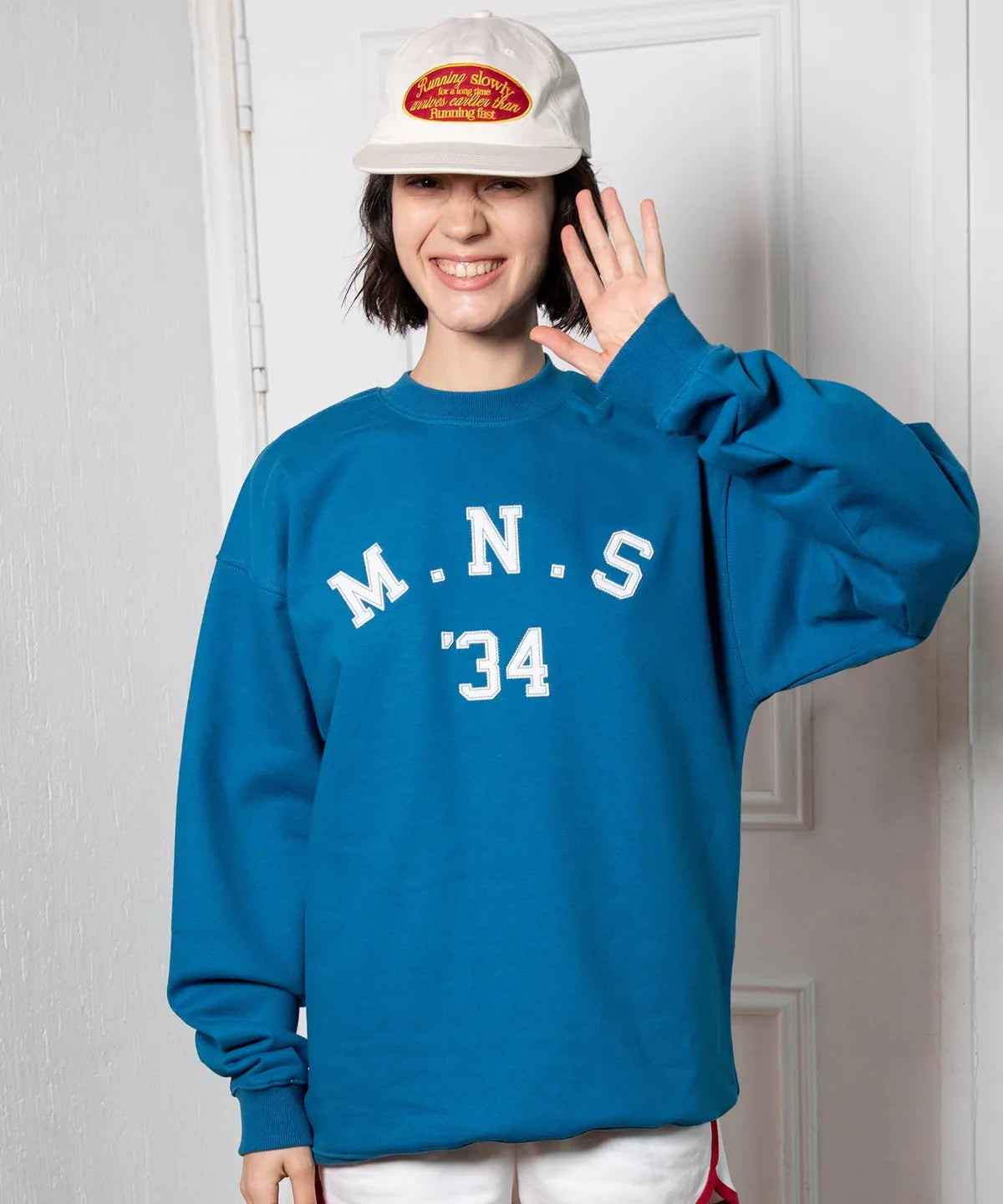UNISEX MNS34 APPLIQUE SWEATSHIRT_BLUE