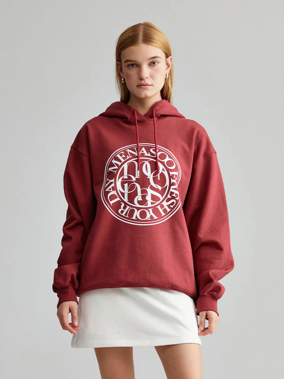 UNISEX CIRCLE LOGO HOODIE_RED
