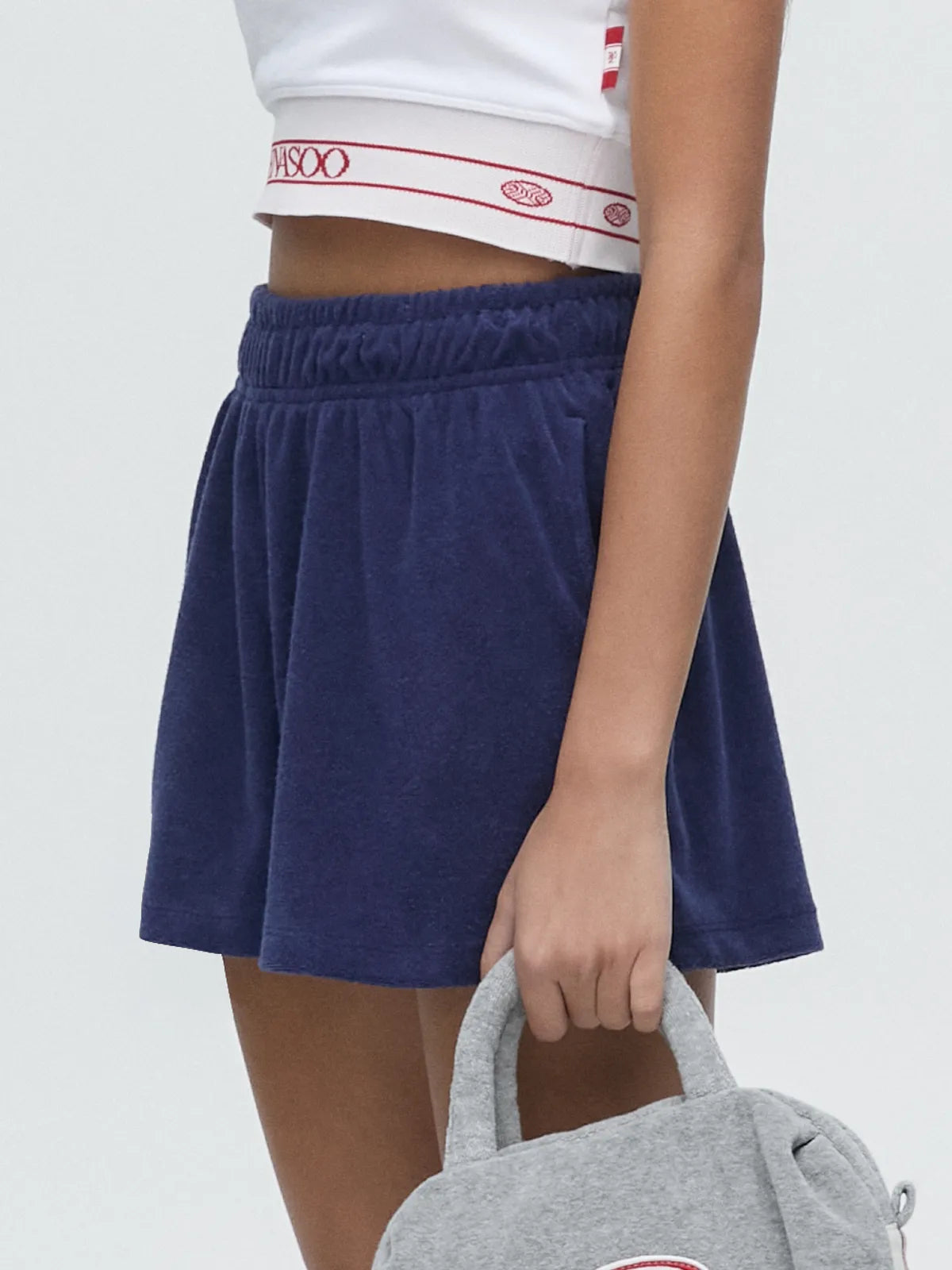 MENASOO LOGO TERRY SWEAT SHORTS_NAVY