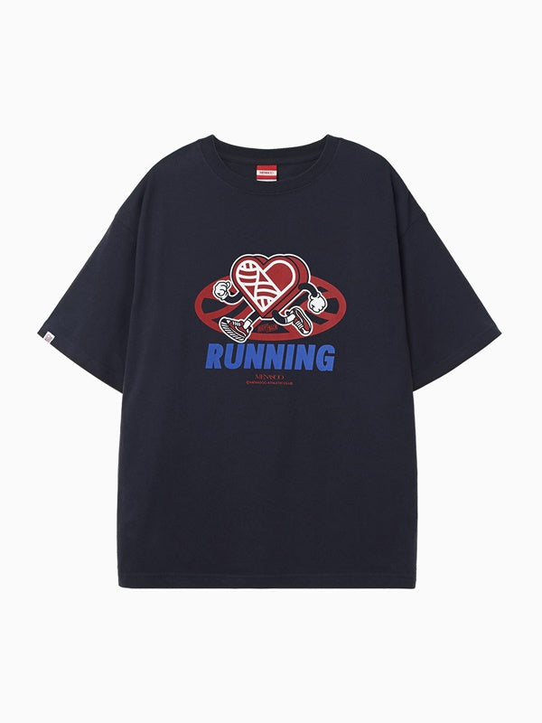 New Big Hearttrack Graphic T Shirt_Navy