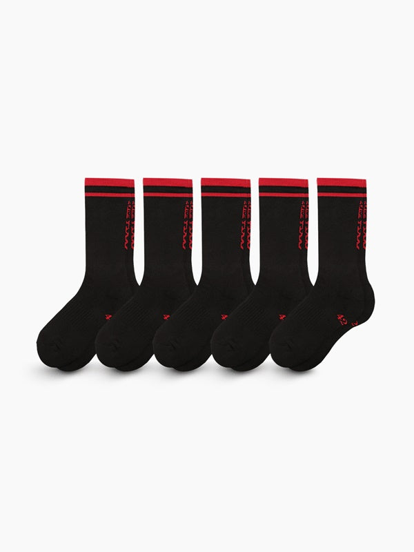[5 PACK] RUNNING CREW FLOGGER FIT SOCKS_LONG_BLACK