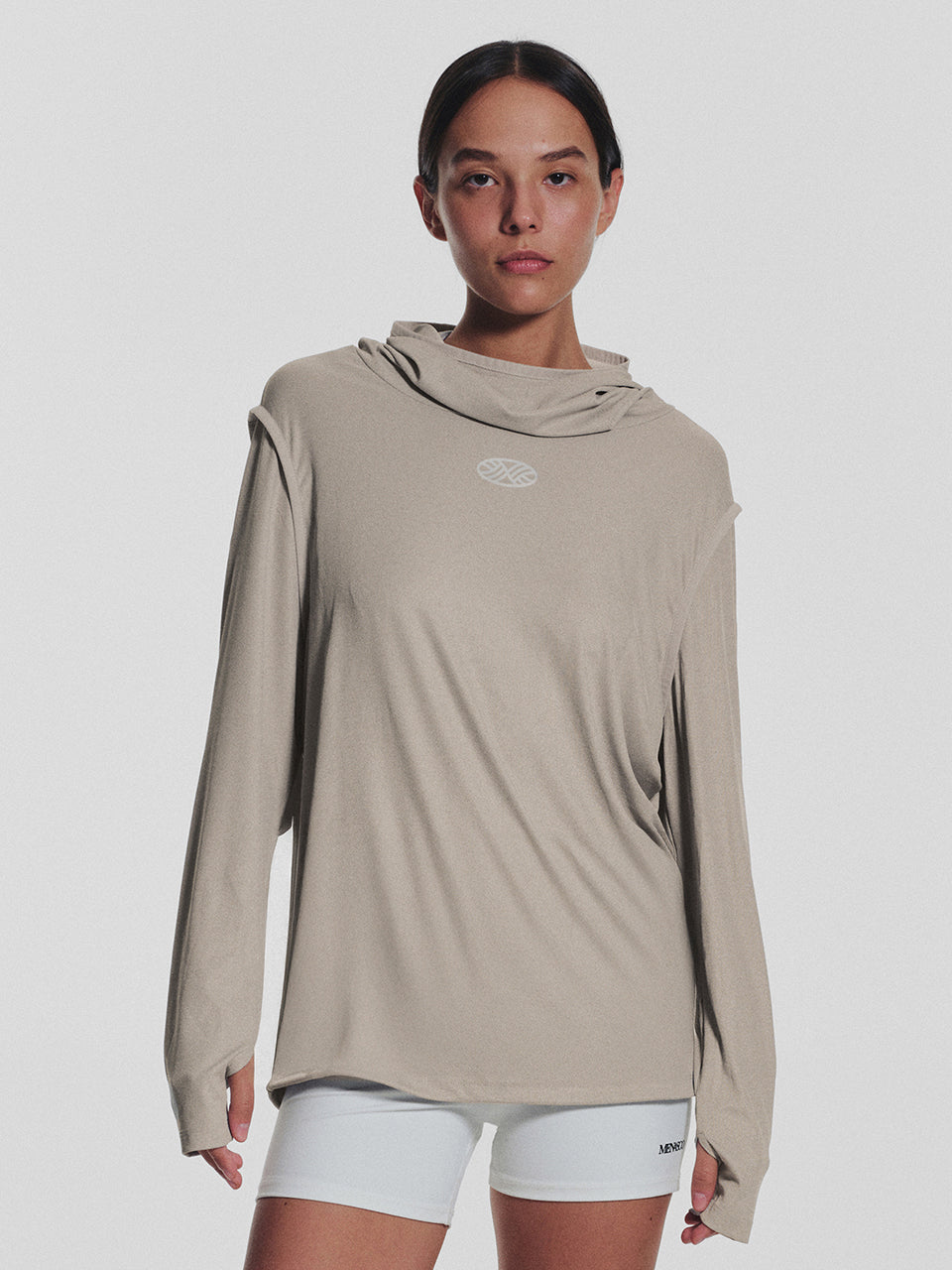 MNS Running Highneck Hoodie_Beige