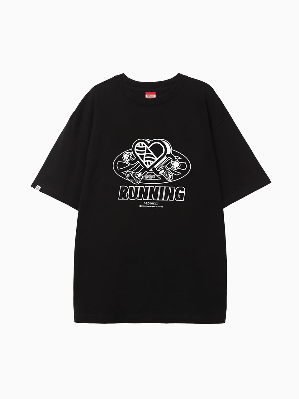 New Big Hearttrack Graphic T Shirt_Black_W