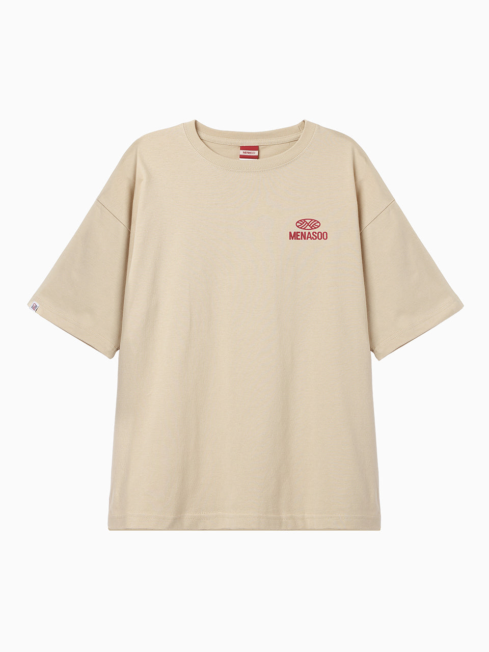 Squared Hearttrack Graphic T Shirt_Oatmeal