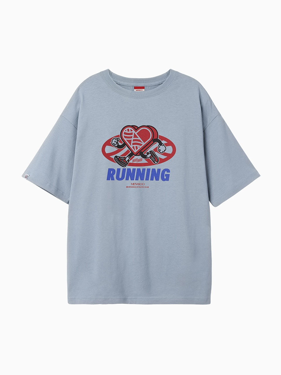 New Big Hearttrack Graphic T Shirt_Skyblue