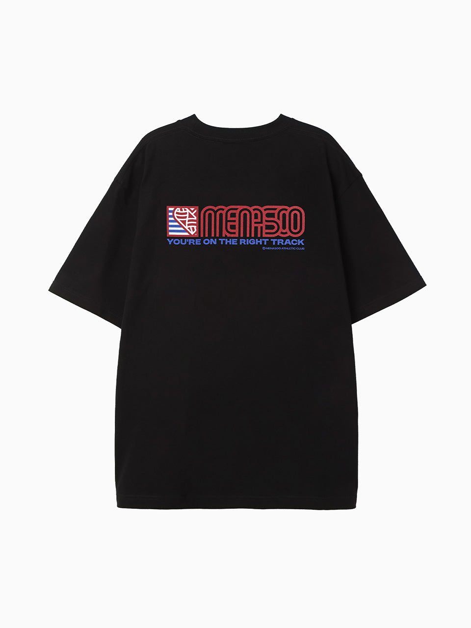 Squared Hearttrack Graphic T Shirt_Black