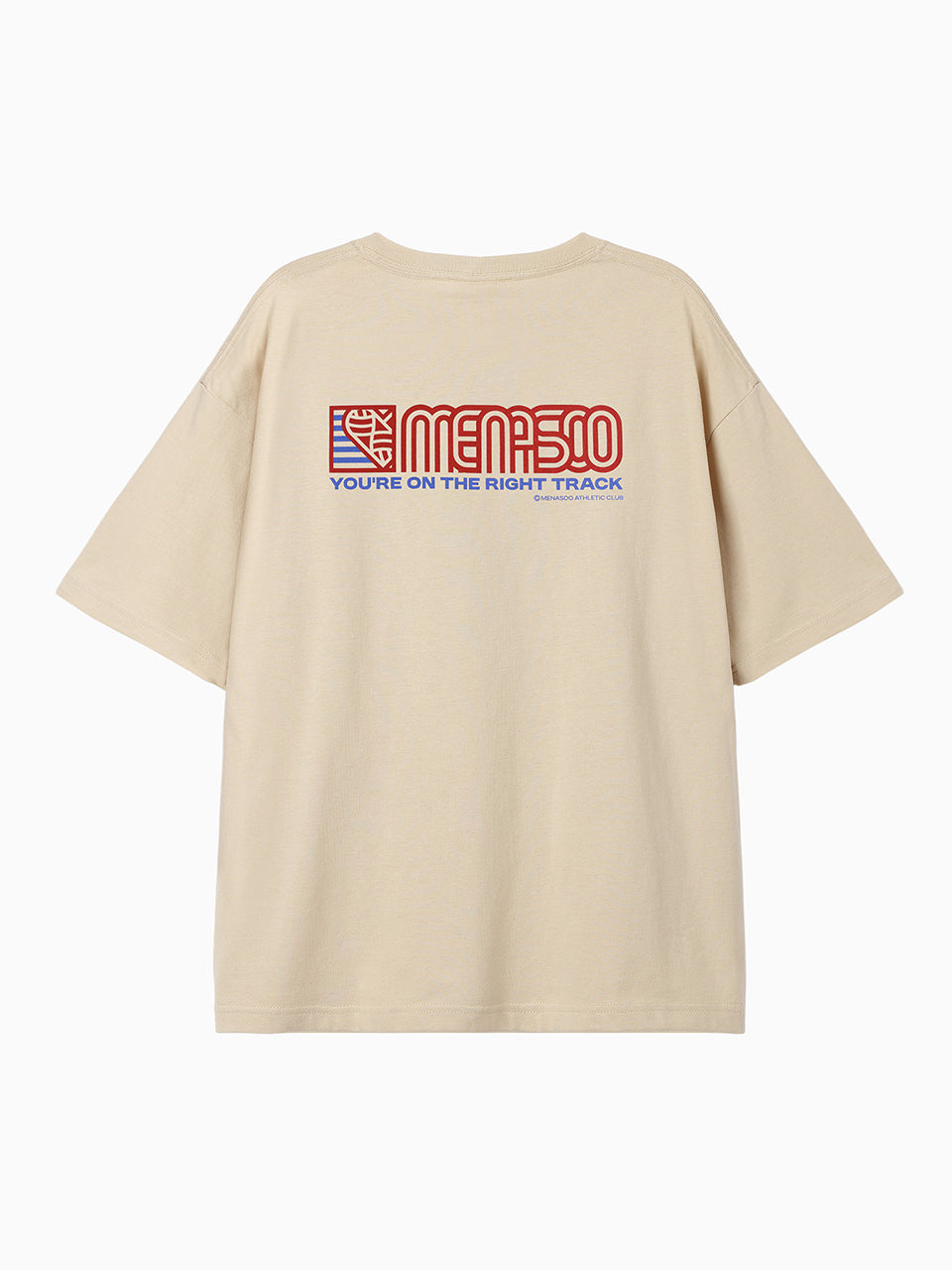 Squared Hearttrack Graphic T Shirt_Oatmeal