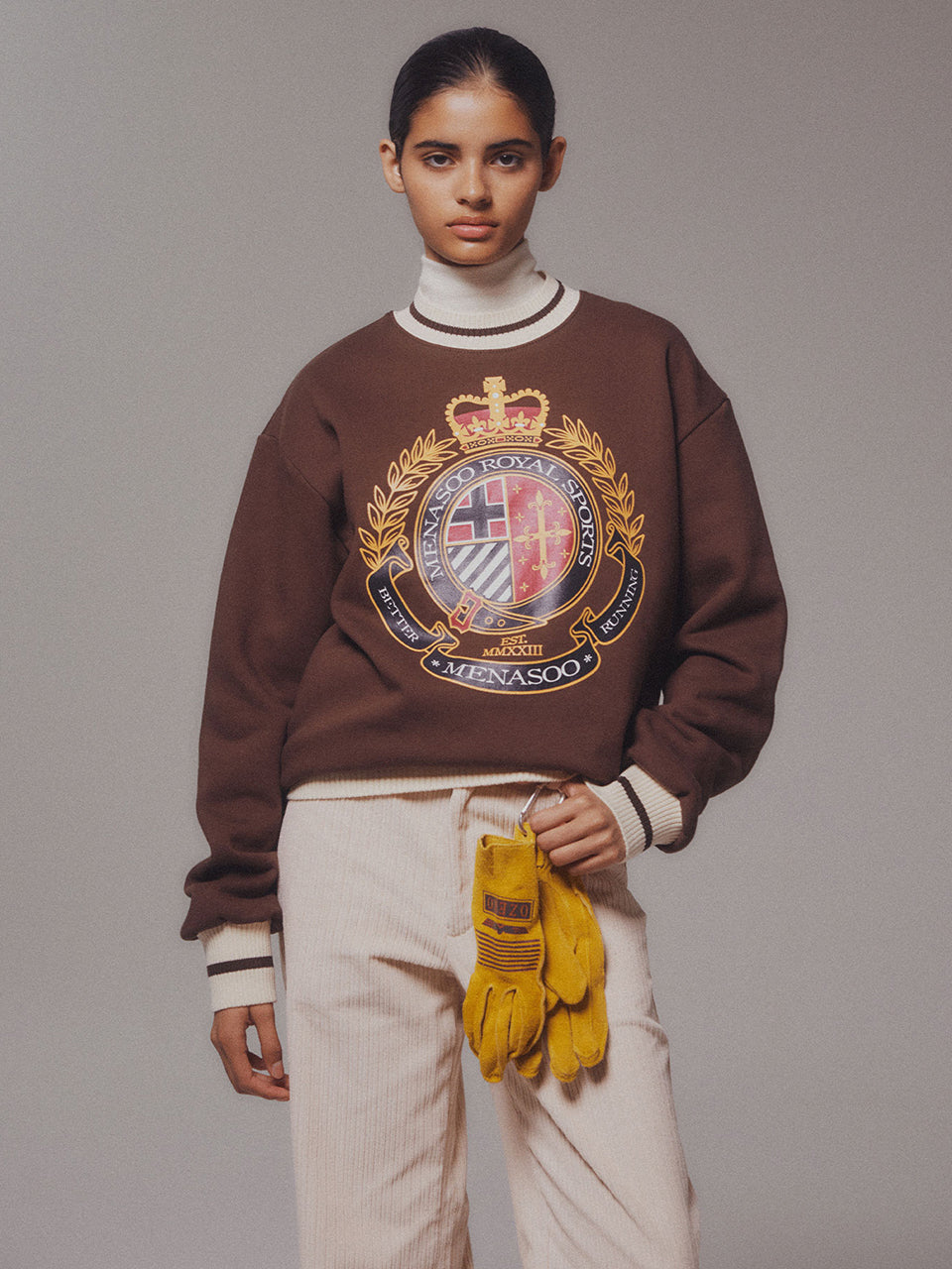 Menasoo Heritage Heavy Sweatshirt_Brown_기모원단